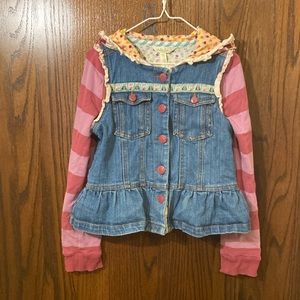 Matilda Jane Girls Jean Jacket with Zip-off Sleeves size 10